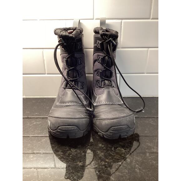 the North face Alpenglow snow winter boots US size 2 kids unisex waterproof Blk - Picture 3 of 8